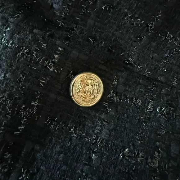 JustFab Black Tweed Blazer with Gold Buttons - Picture 9 of 9